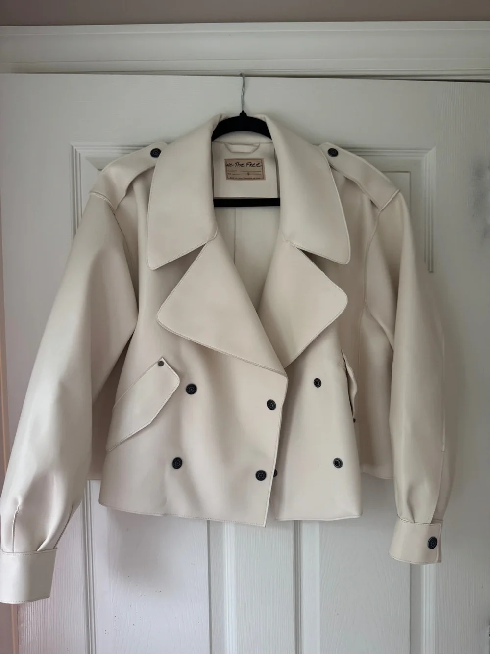 Free People Alexis cropped vegan leather jacket